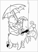 A coloring page of winnie the pooh - group